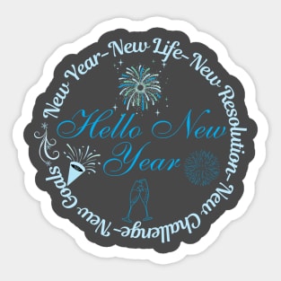 Hello New Year Sticker